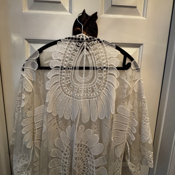 Elegant Lace Cover-Up Caftan KIMONO from Designer Studio One Size BEAUTIFUL ! - Picture 7 of 12